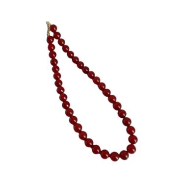 Imagem de Colares de contas banhadas a ouro elegantes gargantilhas de ágata feitas à mão pedra natural feminina (10 mm)