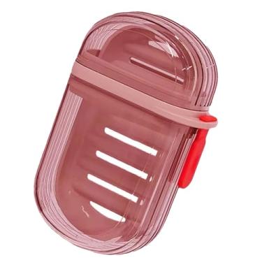 Imagem de Saboneteira de viagem, saboneteira de viagem, saboneteira portátil com design à prova de vazamento de drenagem, para banheiro, albergue, caminhadas, acampamento, mantenha o sabão seco, rosa claro