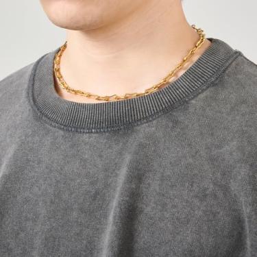 Imagem de Correntes de aço inoxidável para homens preto/prata/ouro rosa/ouro rosa/ouro, colar masculino hip hop, joias 30/45/45 cm, 15 inch, Aço inoxidável, Sem Pedra Preciosa