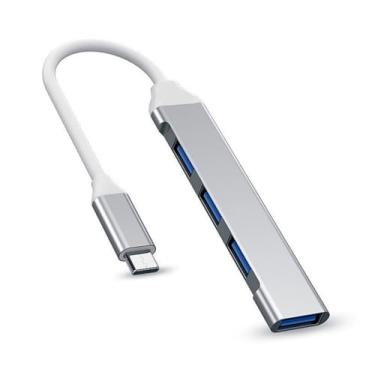 Imagem de Expansor divisor de hub USB-C 3.0 de 4 portas para laptop, Xbox, pen drive, HDD, console, impressora, câmera, teclado, mouse (não para carregar)
