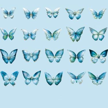 Imagem de Adesivos de borboleta transparentes para scrapbook para embrulho de presente artesanato scrapbooking design moderno