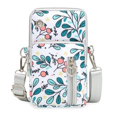 Imagem de Bolsa transversal pequena para mulheres - Mini bolsas de telefone com alça transversal e carteira - bolsa de braço de nylon, Bagas