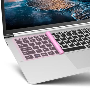 Imagem de Capa protetora de teclado universal para laptop, notebook de 13 polegadas, 35.6 cm, ultrafino, silicone, impermeável, à prova de poeira, protetor de teclado (rosa, 1 peça)