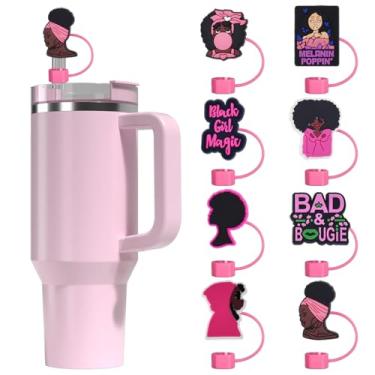 Imagem de Diferentes tampas de palha para copo Stanley, 10 mm de diâmetro, à prova de poeira, reutilizável, fofo, protetor de canudo