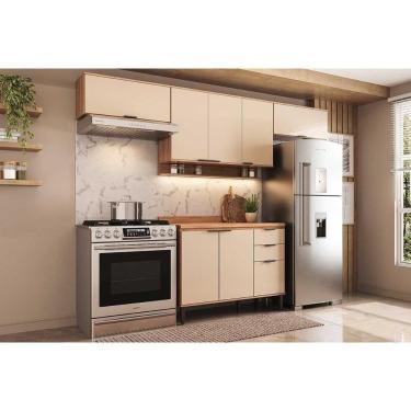 Imagem de Kit De Cozinha Completa 4 Peças Alpha (3aéreos+1balcão) C4p181 Freijo-off White - Carraro