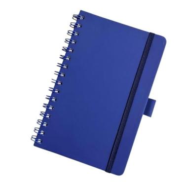 Imagem de Caderno Espiral A5 Wire-o, Capa Dura Pautada, Azul, Com Suporte Para Caneta, Caderneta Para Anotações e Estudos