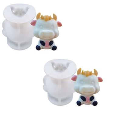 Imagem de Bandeja de cubo de gelo de vaca com tampa, molde para máquina de gelo foBeyondNicer Freezer com recipiente, para resfriar uísque, coquetéis, café, vinho, fácil liberação livre de BPA (2, médio)