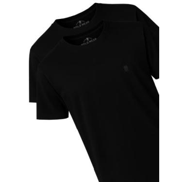 Imagem de Kit 2 Camisetas Masculinas Básicas Logo Polo Wear Preto, Preto, G