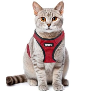 Imagem de Peitoral para gatos, à prova de fuga, com coleira para caminhar, suporte macio para o peito, tamanho ajustável, macio, ajustável, respirável, gatinhos, cães pequenos