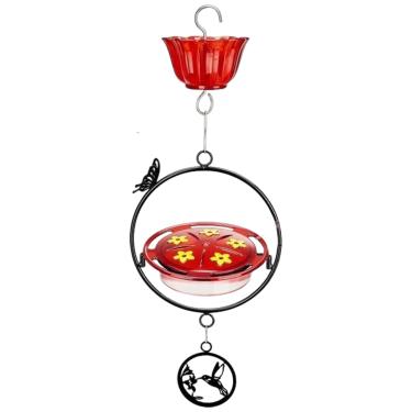 Imagem de Alimentador de beija-flor de metal | Alimentador de pássaros de animais de metal | Suporte de comida resistente para jardim ao ar livre arte suprimentos de pássaros para cerca gramado deck varanda