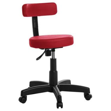 Imagem de Cadeira Mocho Estética Odontologia Tatuador Vermelho RV - Goldflex