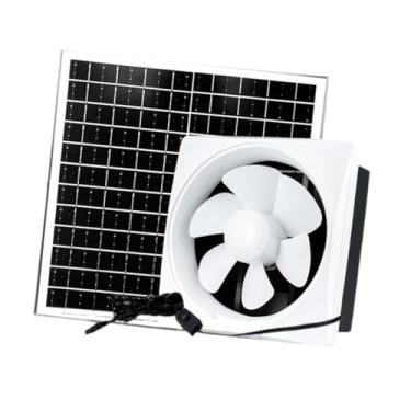 Imagem de IEUDNS Kit de ventilador movido a energia solar, prático e fácil de usar, exaustor solar de parede para ventilação em galinheiro doméstico, 6inch Fan 17w Solar