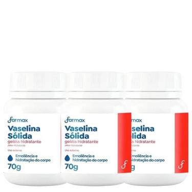 Imagem de Geleia De Vaselina Pura Original Farmax Pote 70g kit c/3