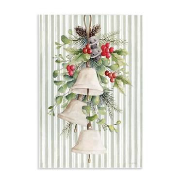 Imagem de Stupell Industries "Holiday Bells with Holly", arte de placa de parede, 13 x 19