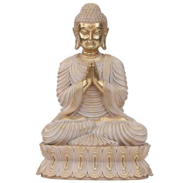 Imagem de Suoedd Estátua de Buda para decoração de casa Estátua de Buda dourada grande para espiritual 24 cm - Decoração de Buda para sala de estar - Estátuas de Buda para decoração zen - Presente de Buda para