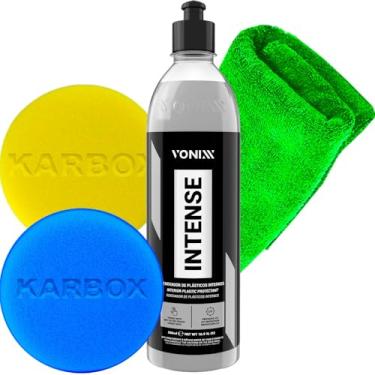 Imagem de Kit Revitalizador de Plástico Intense 500ml Vonixx e Acessórios Para Estética Automotiva Karbox