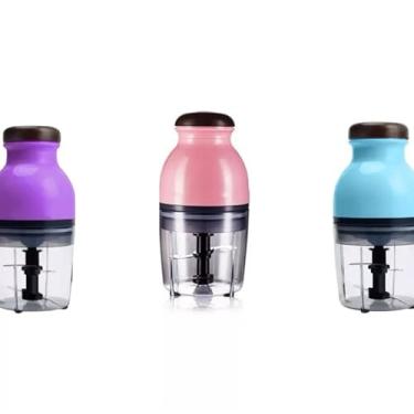 Imagem de Mini Moedor Elétrico De Carne De Alimentos Picador De Frutas(ROSA)