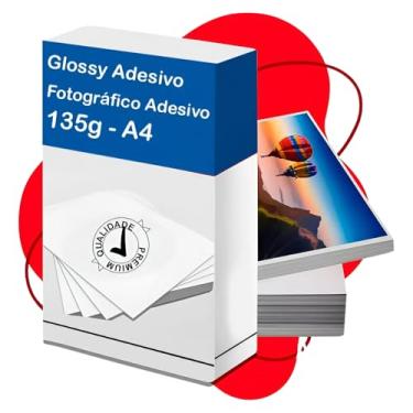 Imagem de 50 Folhas Papel Fotografico Glossy Adesivo A4 135g