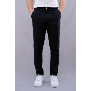 Imagem de Calça Masculina Casual Alfaiataria De Linho - Opus, Preto, 42