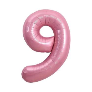 Imagem de Balões De Aniversário De Folha Rosa De 40 Polegadas, Números De Hélio 