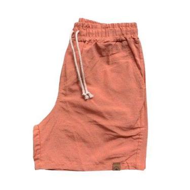 Imagem de Short Mauricinho Fio Tinto Linho 3 Bolsos, Laranja, M
