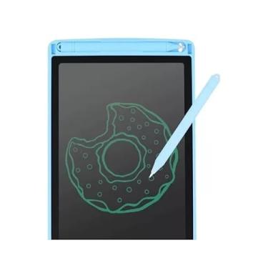 Imagem de Lousa Mágica LCD Infantil, Tablet de Escrever e Desenhar, 8.5 Polegadas, Azul, com Caneta Stylus, Botão de Apagar, Trava de Segurança