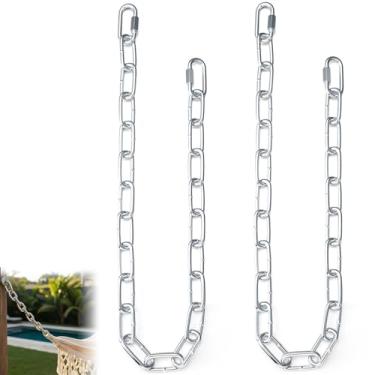 Imagem de Frienda Corrente para pendurar resistente, pacote com 2, 73 cm, capacidade de 680 kg, correntes de aço zincado com elos rápidos M5, correntes de extensão à prova de ferrugem e sem rebarbas para