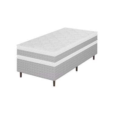 Imagem de Cama Box Solteiro Loreto 38x88x188cm Umaflex Cinza E Branco