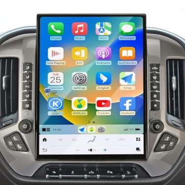 Imagem de XUENAV Rádio veicular com tela maior de 15,6 polegadas para Chevrolet Silverado/GMC Sierra 2014-2018 unidade principal Android sem fio Carplay Rádio Android Navegação GPS Leitor multimídia Autoradio