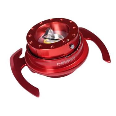 Imagem de NRG Innovations NRG-SRK-700RD GEN 4.0 Adaptador de kit de liberação rápida para volante, 6 x 70 e 6 x 74 mm, padrão de parafuso, corpo vermelho/anel vermelho com alças