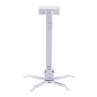 Imagem de SFOIMO Suporte de projetor ajustável para parede e teto, suporte para projetor, acessórios de metal, suporte universal para projetor (branco)