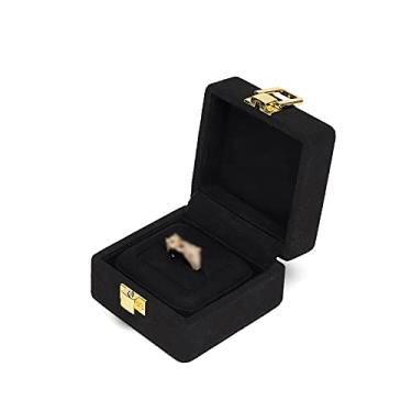 Imagem de Porta-joias, caixa de armazenamento para exibição de joias, anel de noivado, brincos, brincos, colar, pulseira, caixa de presente para aniversário, casamento, aniversário, exibição de joias pretas