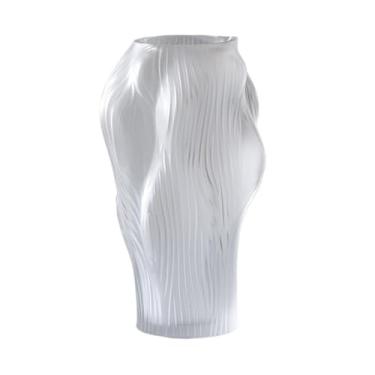 Imagem de Vaso de vidro transparente fosco para quarto, arranjo de flores secas, restaurante artificial (grande)