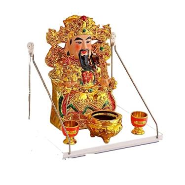 Imagem de Nichos de Buda Mandir, estátuas de Buda montadas na parede, mesas de exibição e adoração, deus da riqueza, prateleira, bodisatva guanyin, queimador de incenso de Buda, mesa de oferta pequena simples