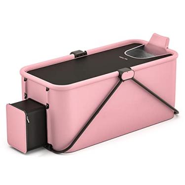 Imagem de ZUOZUIYQ Banheira dobrável portátil, banheira portátil para adultos, banheira dobrável doméstica, banheira de imersão independente, spa de imersão extra grande, banheira dobrável independente,