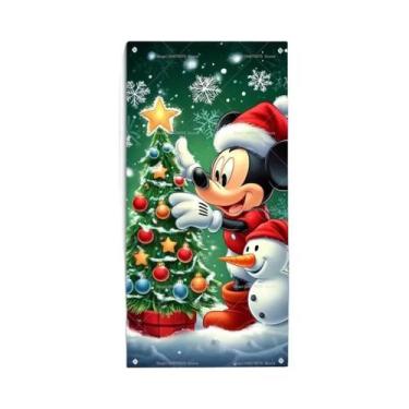 Imagem de Banner De Natal Disney Mickey Minnie Para Porta, Decoração De Fundo Pa