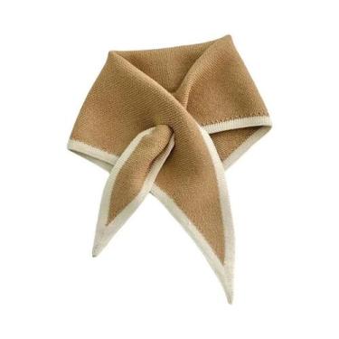 Imagem de Cachecol Feminino De Tricô Quente Para Outono Com Gola Falsa Destacáve