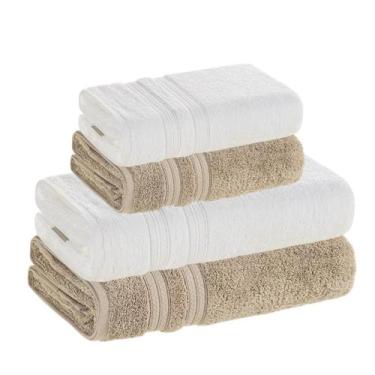 Imagem de Jogo Toalha Banho Unika Karsten Gigante 100% Algodão, Lunar com Branco