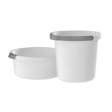 Imagem de Kit de balde e bacia Ou 2 peças Linha Flow, Bege