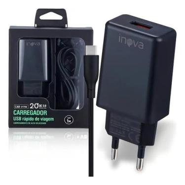 Imagem de Carregador Turbo Inova Car-2176d Usb Tipo C Preto