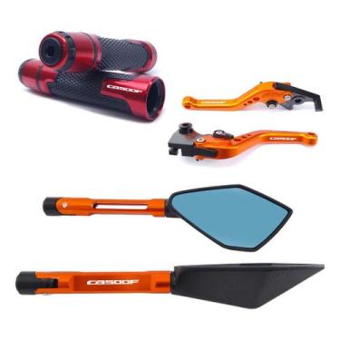 Imagem de Kit Manete Manopla Retrovisor Honda Cb500f Gravado A Laser - NoBrand, 