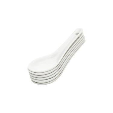 Imagem de Cj 6 Colheres P/Finger Food de Porcelana Branca 20ml 12,5x4x4cm Lyor