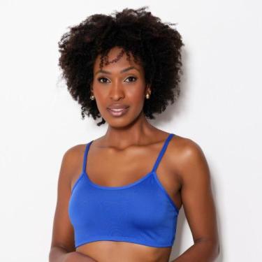 Imagem de Top de Alcinha sem Bojo Cor:Azul BicTamanho:P - MTX Moda, Azul bic, P