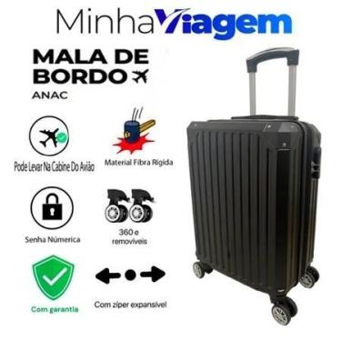 Imagem de Mala de Viagem De Bordo 8KG Padrão Anac Com Zíper Expansível E Senha C