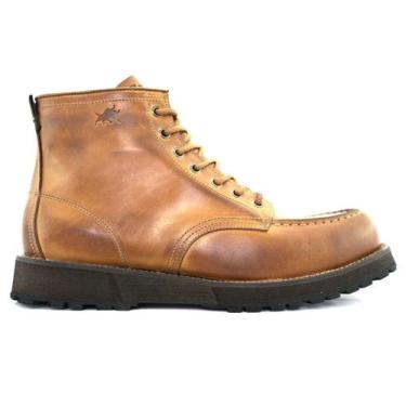 Imagem de Bota Masculina Moc Toe Cano Médio Couro Whisky - Barcelona Design  Tau