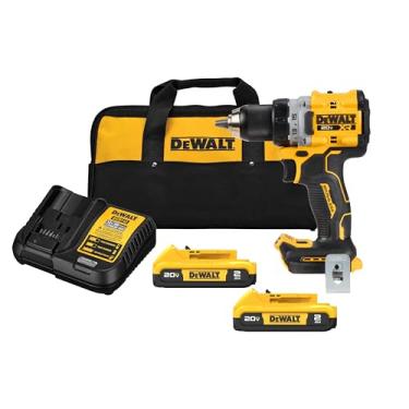 Imagem de DEWALT Kit de furadeira/chave sem fio 20V MAX XR, sem escova, compacto, com 2 baterias...