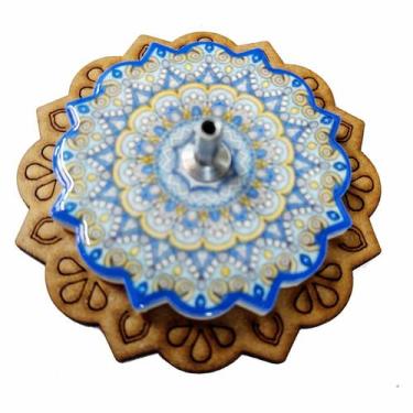 Imagem de Incensário em mdf colorido 7 cm - azul 2 - B.E.