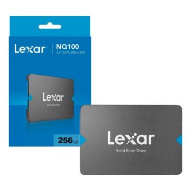 Imagem de Ssd Interno 2,5 Sata Iii 6Gb-s 256GB NQ100X256G-RNNNG com Leitura Até 550MB-s e Proteção Contra Choque Lexar
