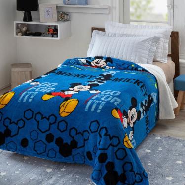 Imagem de Manta Infantil Soft Fun Mickey e Minnie 1,50m X 2,00m 100% Poliéster Antialérgica Estampada Jolitex