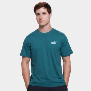 Imagem de Camiseta Puma 2 Color Small No. 1 Logo Masculina, Verde, Branco, P